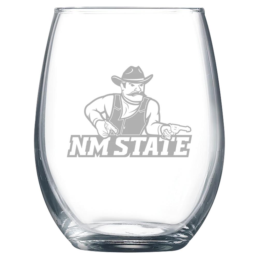 New Mexico State University Polar Camel 9 oz. Stemless Wine Glass