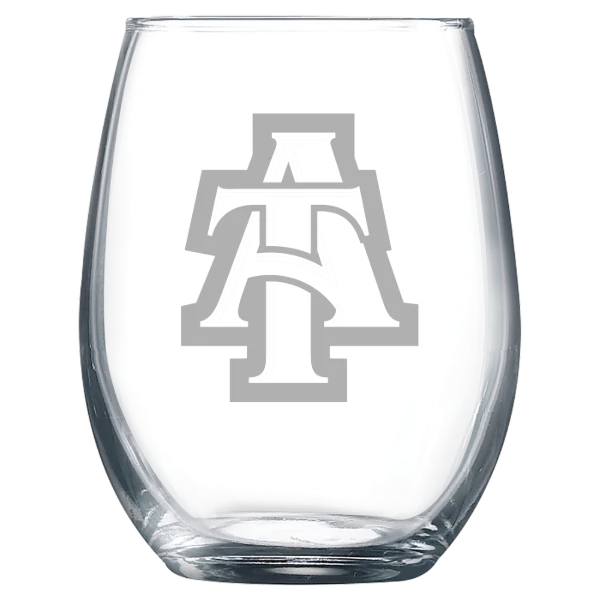 North Carolina A&T State University Polar Camel 9 oz. Stemless Wine Glass