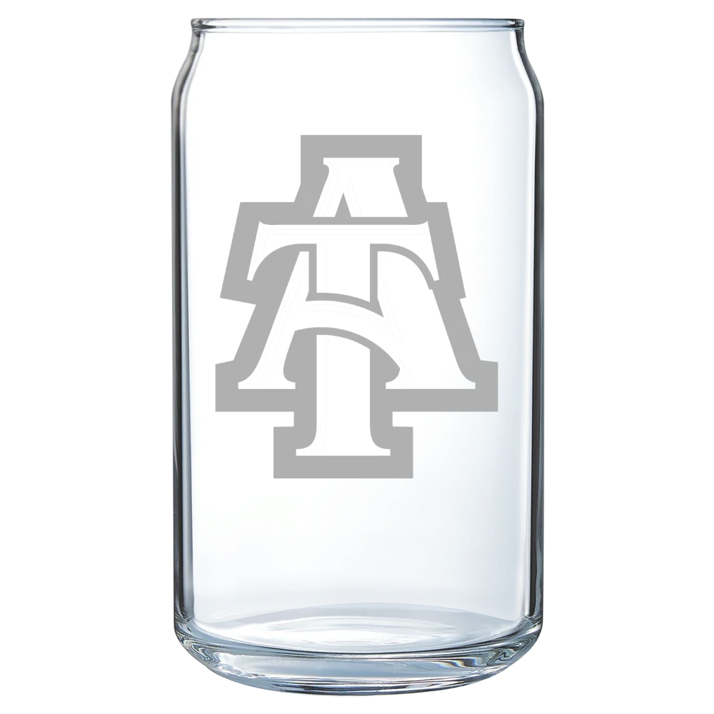 North Carolina A&T State University Polar Camel 16 oz. Can Glass