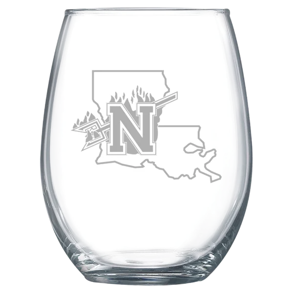 Northwestern State University Polar Camel 15 oz. Stemless Wine Glass