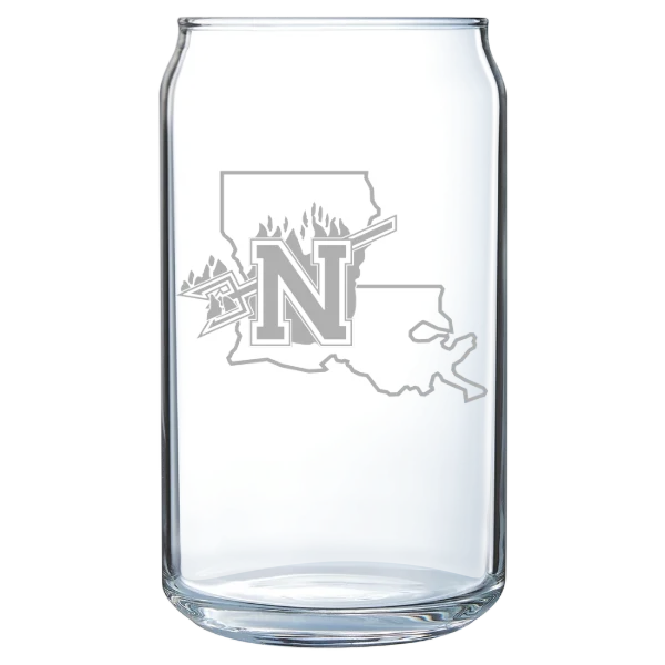 Northwestern State University Polar Camel 16 oz. Can Glass