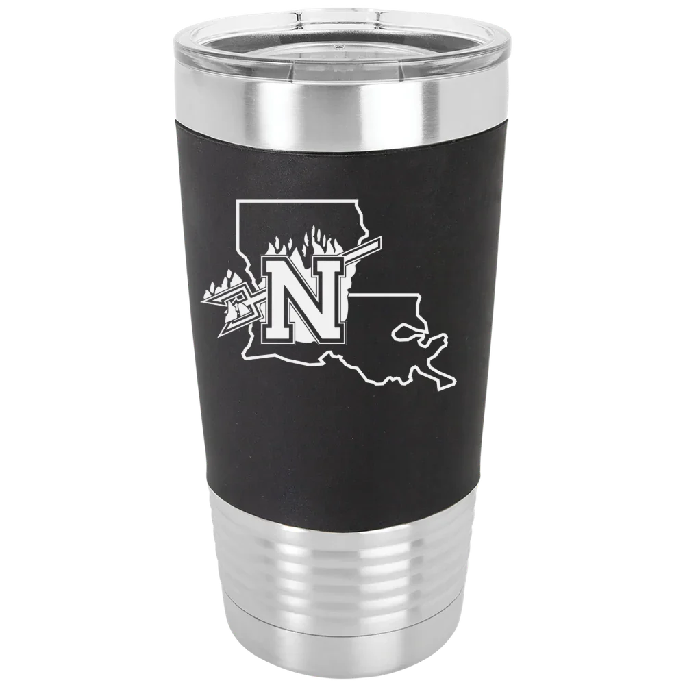 Northwestern State University Polar Camel 20 oz. Silicone Grip Tumbler with Standard Lid