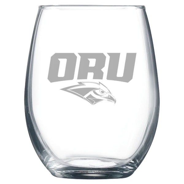Oral Roberts University Polar Camel 9 oz. Stemless Wine Glass