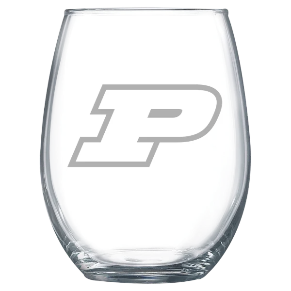 Purdue University Polar Camel 15 oz. Stemless Wine Glass