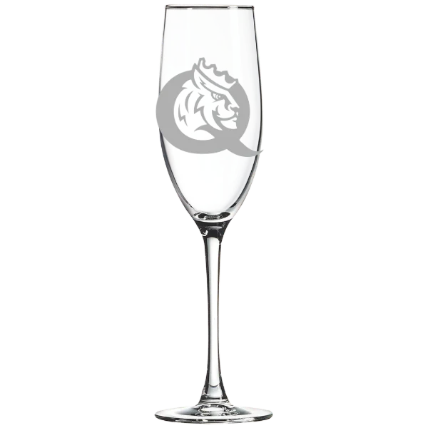 Queens University of Charlotte Polar Camel 8 oz. Champagne Flute
