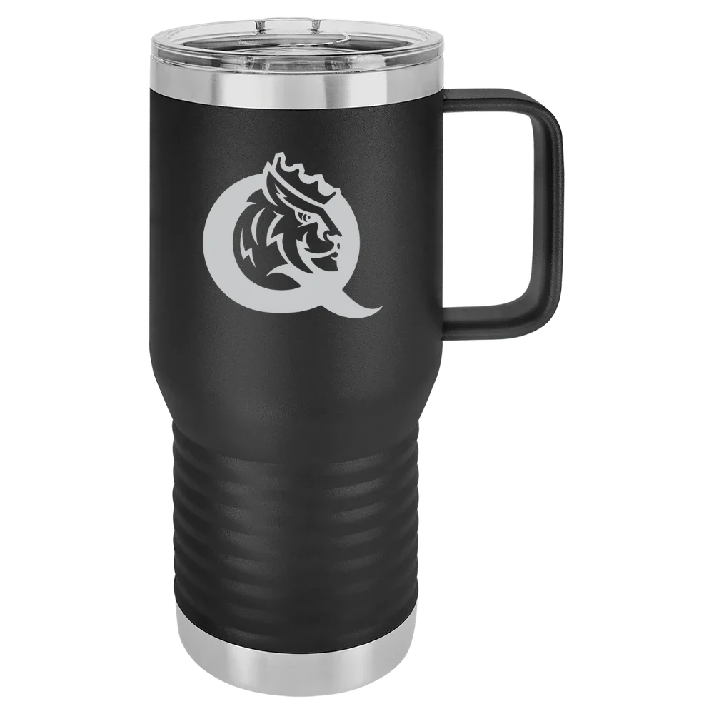 Queens University of Charlotte Polar Camel 20 oz. Travel Mug with Slider Lid