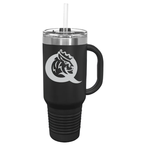 Queens University of Charlotte Polar Camel 40 oz. Travel Mug with Snap Lid & Straw