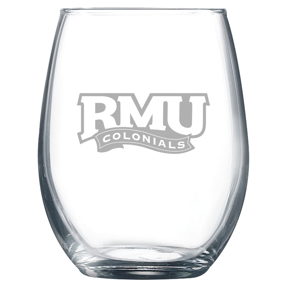 Robert Morris University Polar Camel 9 oz. Stemless Wine Glass