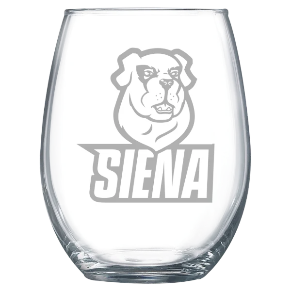 Siena University Polar Camel 15 oz. Stemless Wine Glass