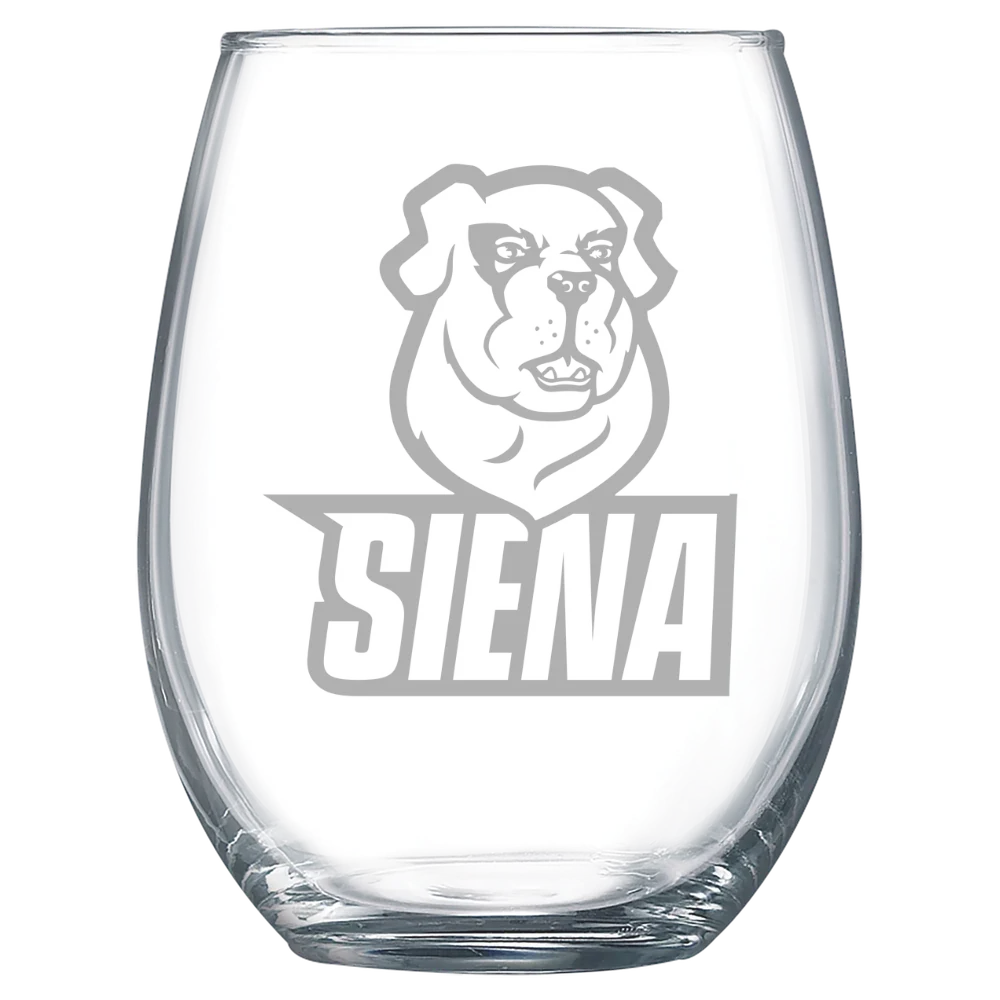 Siena University Polar Camel 15 oz. Stemless Wine Glass