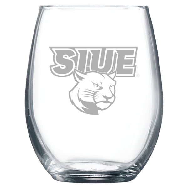 Southern Illinois University Edwardsville Polar Camel 9 oz. Stemless Wine Glass