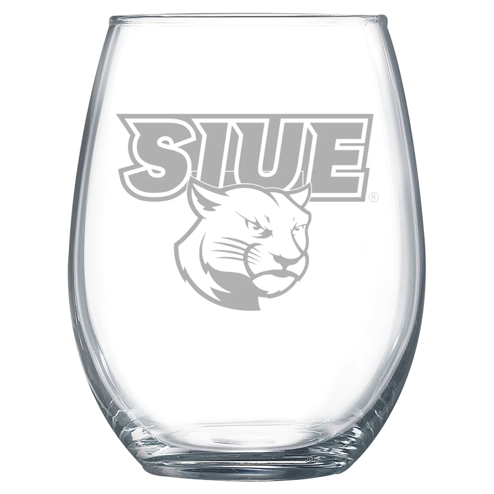 Southern Illinois University Edwardsville Polar Camel 15 oz. Stemless Wine Glass