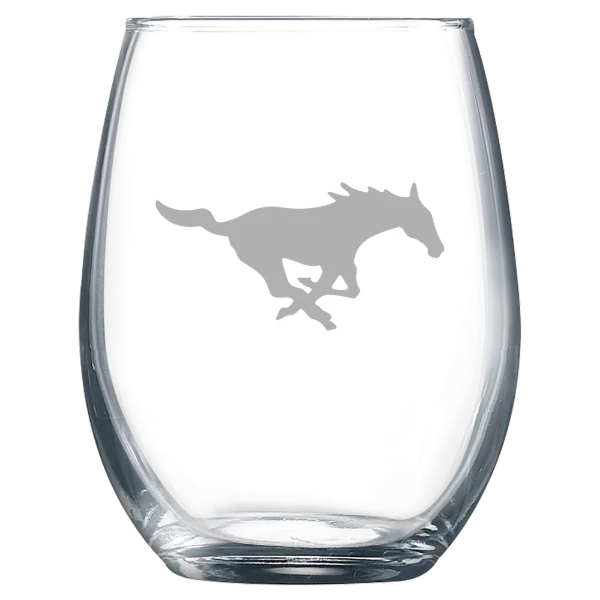 Southern Methodist University Polar Camel 9 oz. Stemless Wine Glass