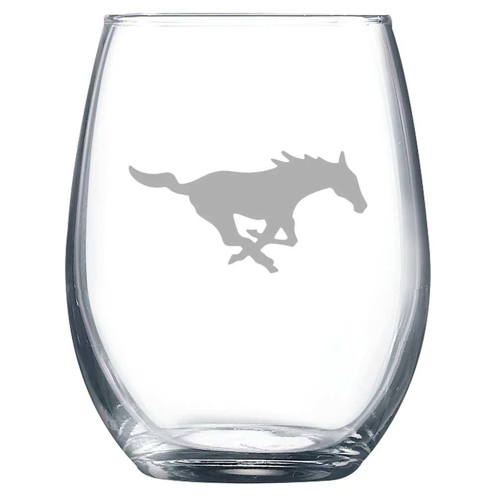 Southern Methodist University Polar Camel 9 oz. Stemless Wine Glass