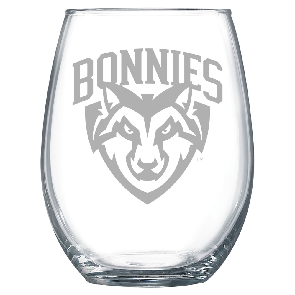 St. Bonaventure University Polar Camel 15 oz. Stemless Wine Glass
