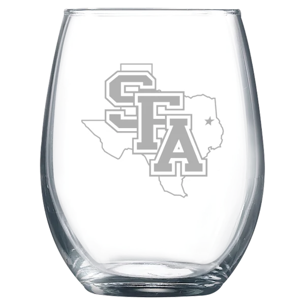 Stephen F. Austin State University Polar Camel 9 oz. Stemless Wine Glass