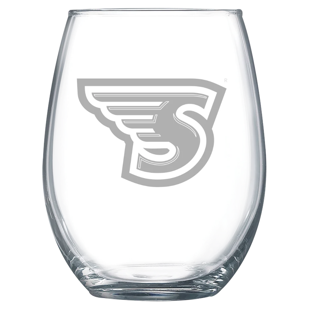 Stonehill College Polar Camel 15 oz. Stemless Wine Glass