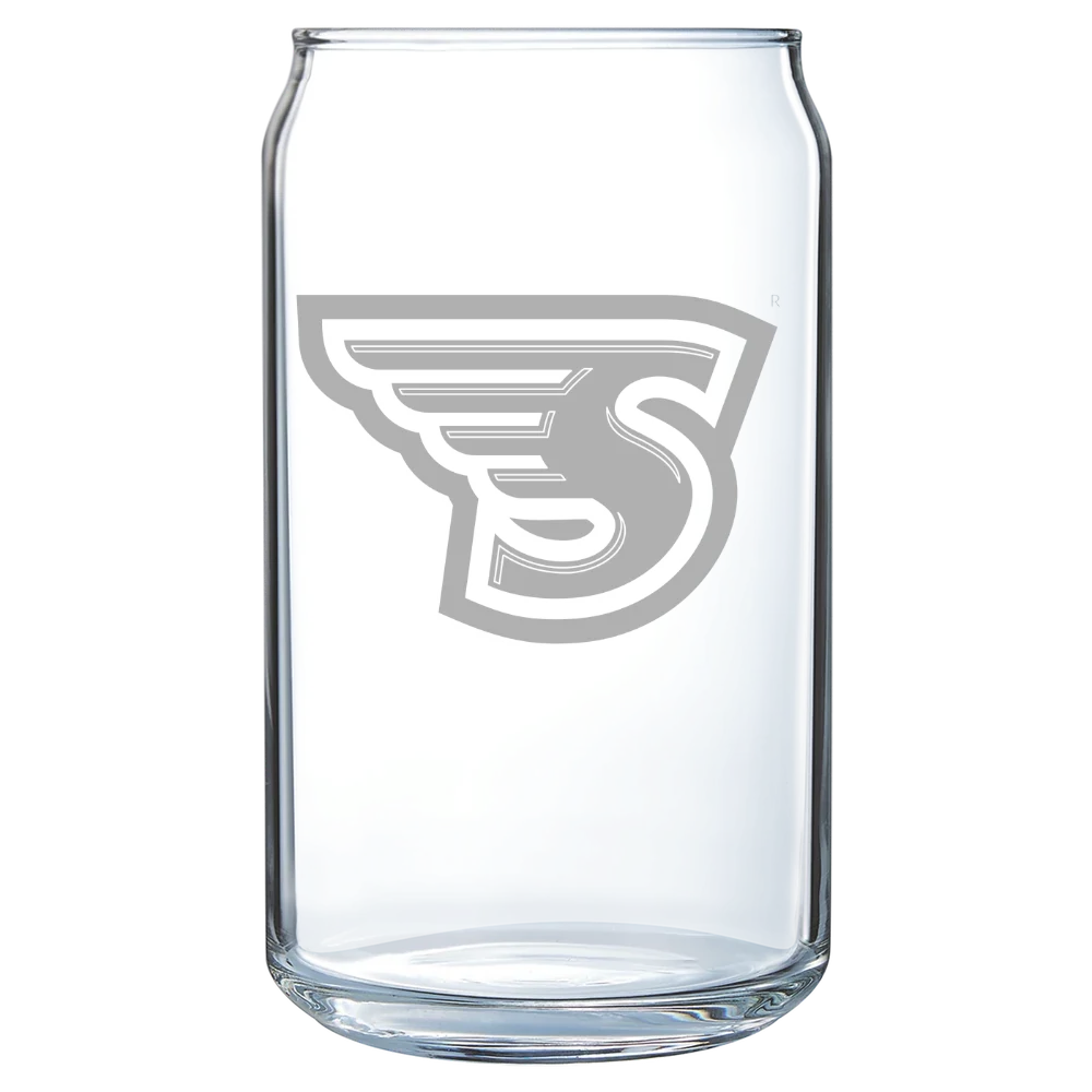 Stonehill College Polar Camel 16 oz. Can Glass