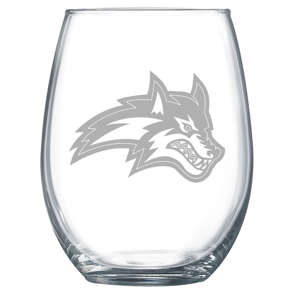 Stony Brook University Polar Camel 15 oz. Stemless Wine Glass