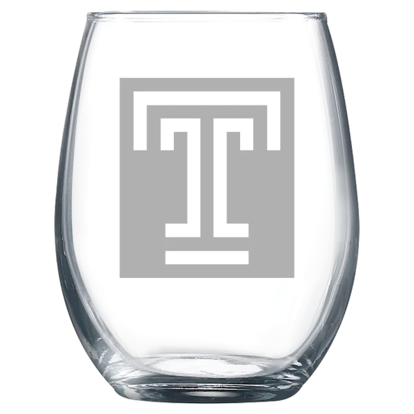 Temple University Polar Camel 9 oz. Stemless Wine Glass