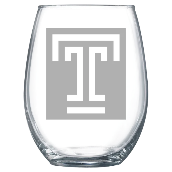 Temple University Polar Camel 15 oz. Stemless Wine Glass