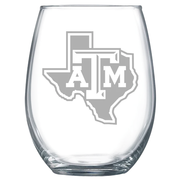 Texas A&M University, College Station Polar Camel 15 oz. Stemless Wine Glass
