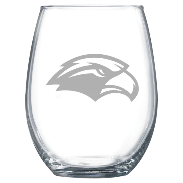 The University of Southern Mississippi Polar Camel 15 oz. Stemless Wine Glass