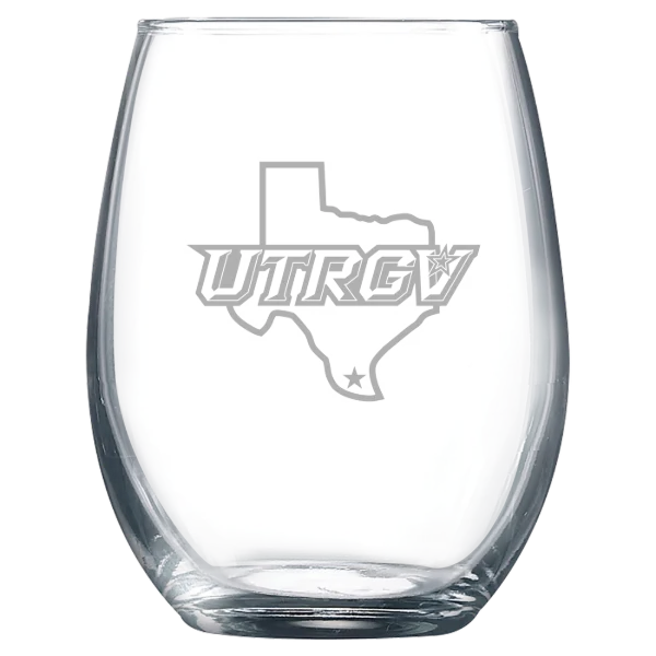 The University of Texas Rio Grande Valley Polar Camel 9 oz. Stemless Wine Glass