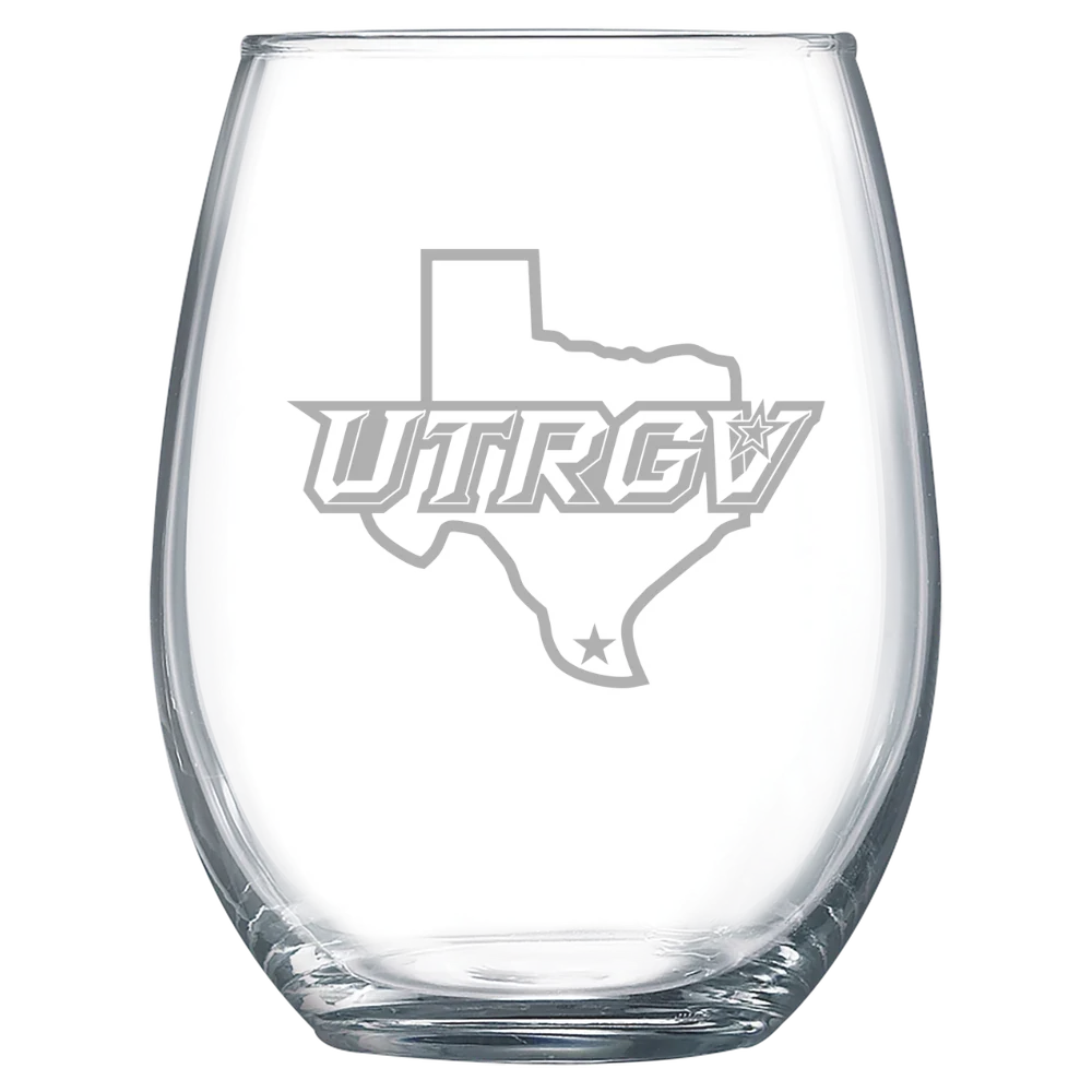 The University of Texas Rio Grande Valley Polar Camel 15 oz. Stemless Wine Glass