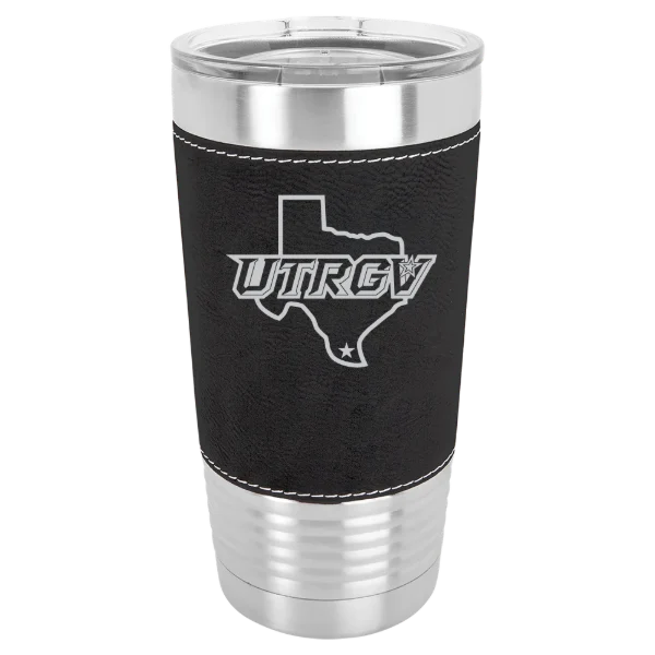 The University of Texas Rio Grande Valley Polar Camel 20 oz. Leatherette Grip Tumbler with Standard Lid