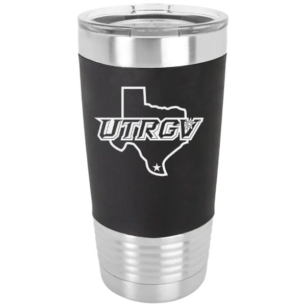 The University of Texas Rio Grande Valley Polar Camel 20 oz. Silicone Grip Tumbler with Standard Lid