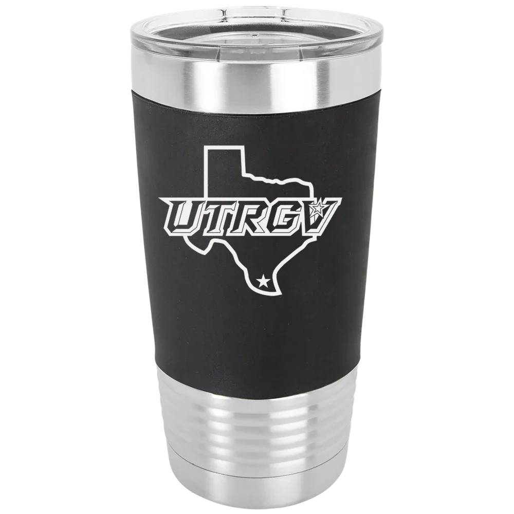 The University of Texas Rio Grande Valley Polar Camel 20 oz. Silicone Grip Tumbler with Standard Lid