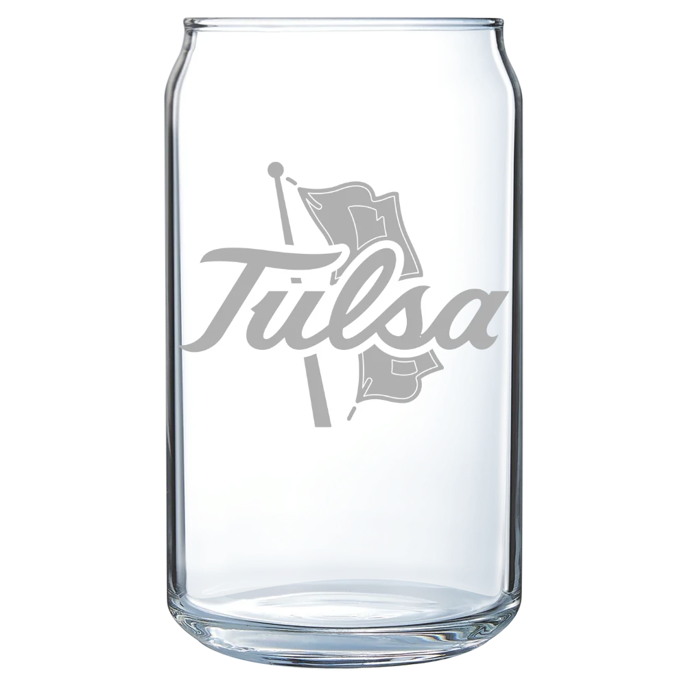 The University of Tulsa Polar Camel 16 oz. Can Glass