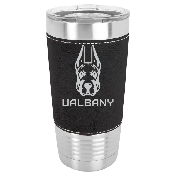 University at Albany Polar Camel 20 oz. Leatherette Grip Tumbler with Standard Lid