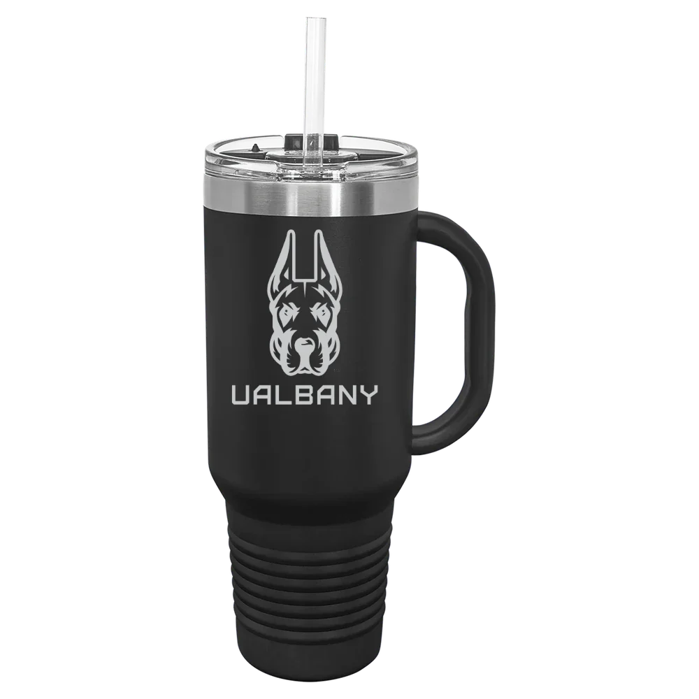 University at Albany Polar Camel 40 oz. Travel Mug with Snap Lid & Straw