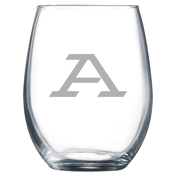 University of Akron Polar Camel 9 oz. Stemless Wine Glass