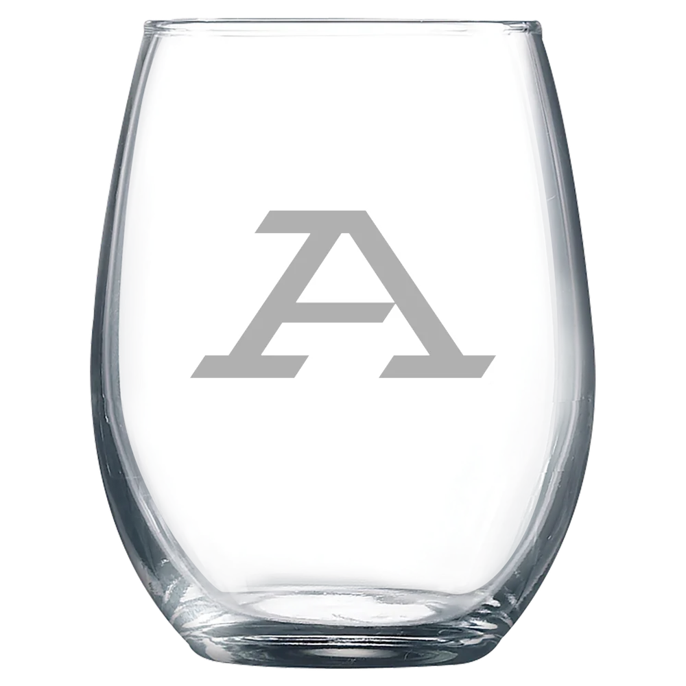 University of Akron Polar Camel 9 oz. Stemless Wine Glass
