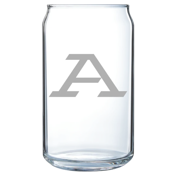 University of Akron Polar Camel 16 oz. Can Glass