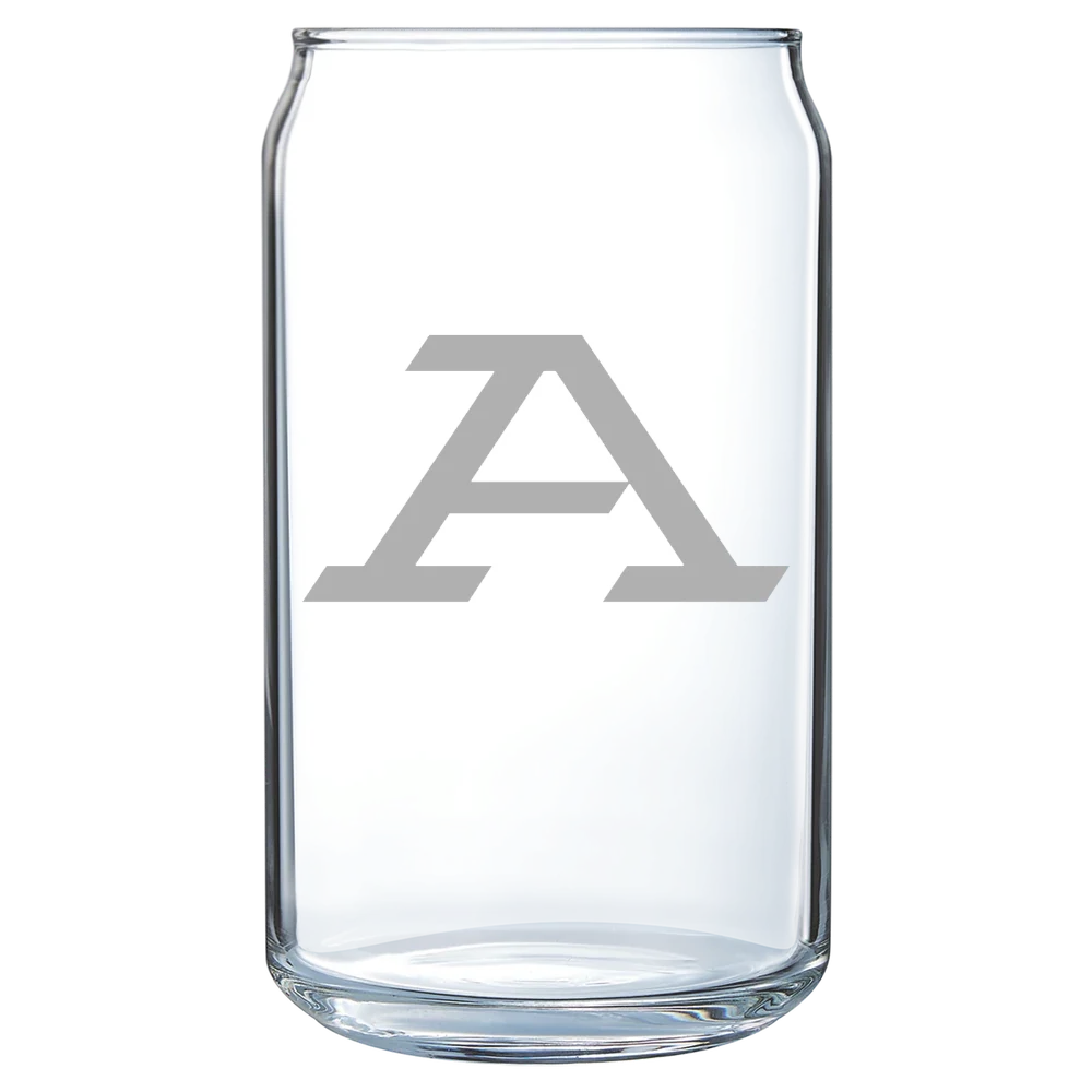 University of Akron Polar Camel 16 oz. Can Glass