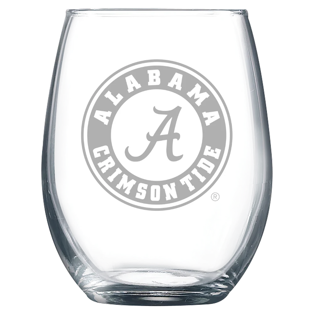 University of Alabama Polar Camel 9 oz. Stemless Wine Glass