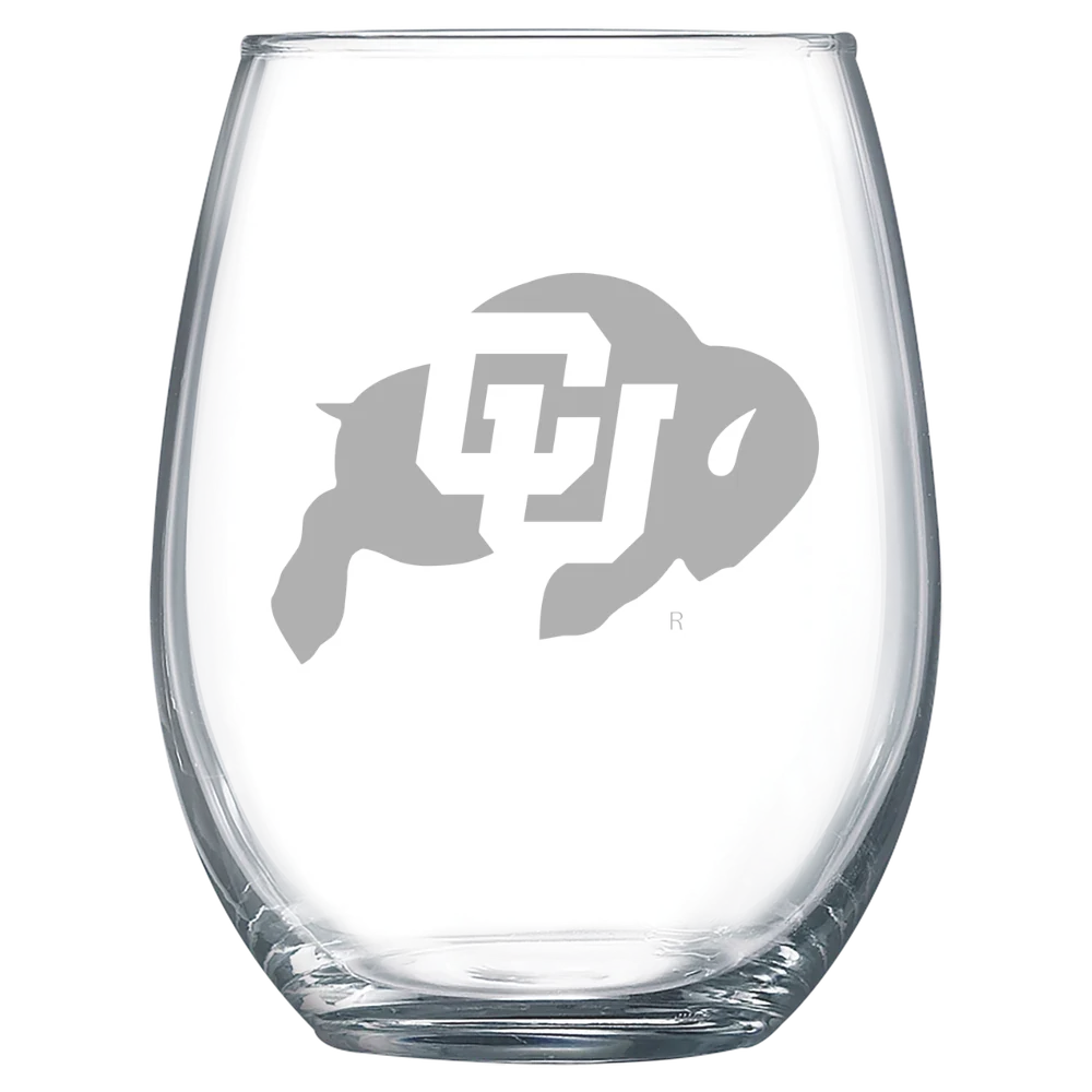 University of Colorado Boulder Polar Camel 15 oz. Stemless Wine Glass