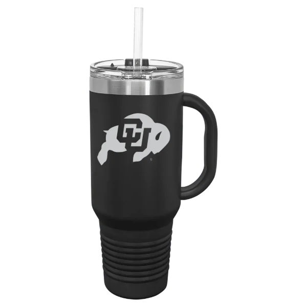 University of Colorado Boulder Polar Camel 40 oz. Travel Mug with Snap Lid & Straw