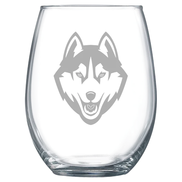 University of Connecticut Polar Camel 15 oz. Stemless Wine Glass
