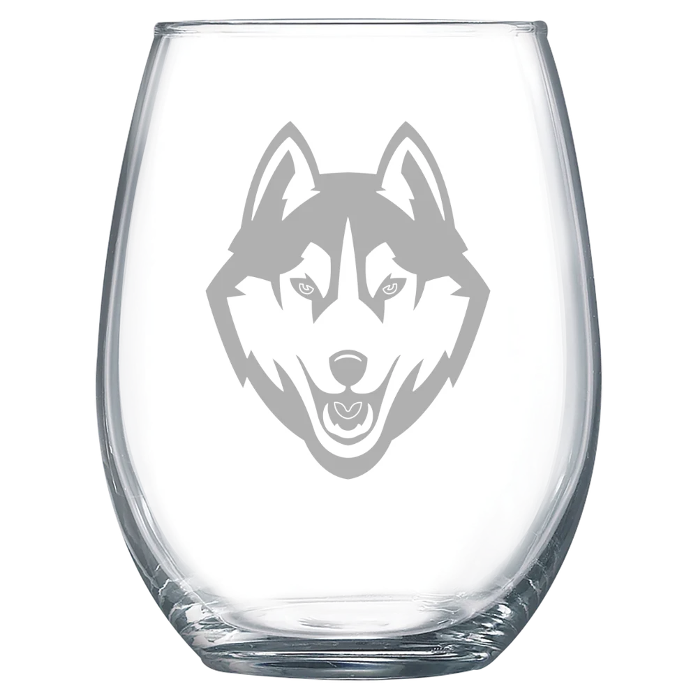 University of Connecticut Polar Camel 15 oz. Stemless Wine Glass