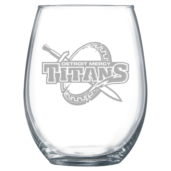 University of Detroit Mercy Polar Camel 15 oz. Stemless Wine Glass