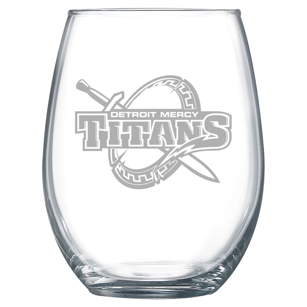University of Detroit Mercy Polar Camel 15 oz. Stemless Wine Glass