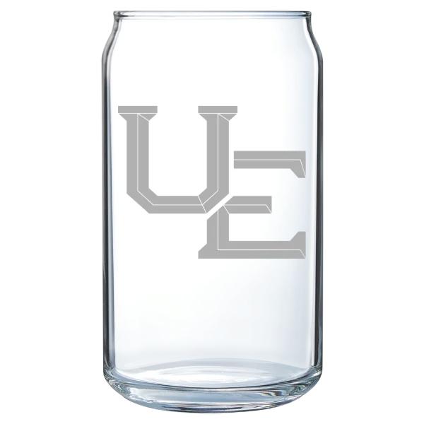 University of Evansville Polar Camel 16 oz. Can Glass
