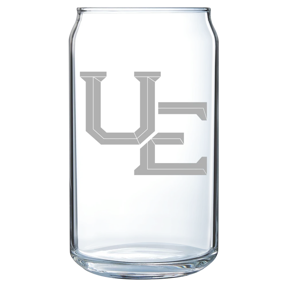 University of Evansville Polar Camel 16 oz. Can Glass