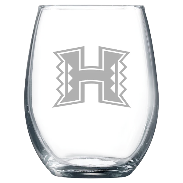 University of Hawaii, Manoa Polar Camel 9 oz. Stemless Wine Glass