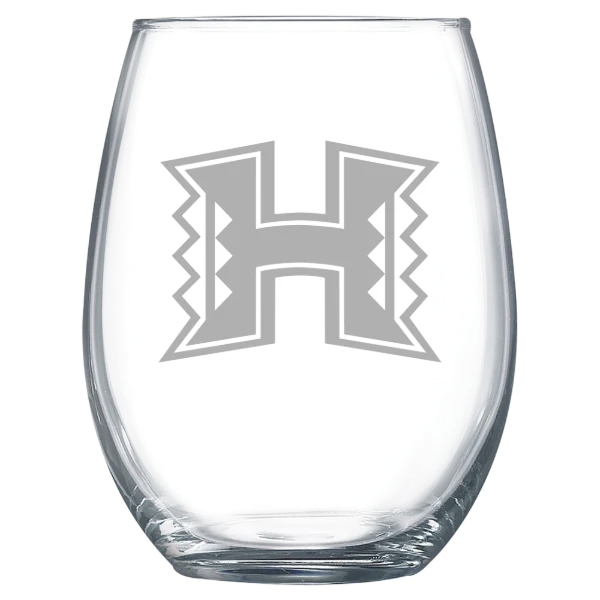 University of Hawaii, Manoa Polar Camel 15 oz. Stemless Wine Glass